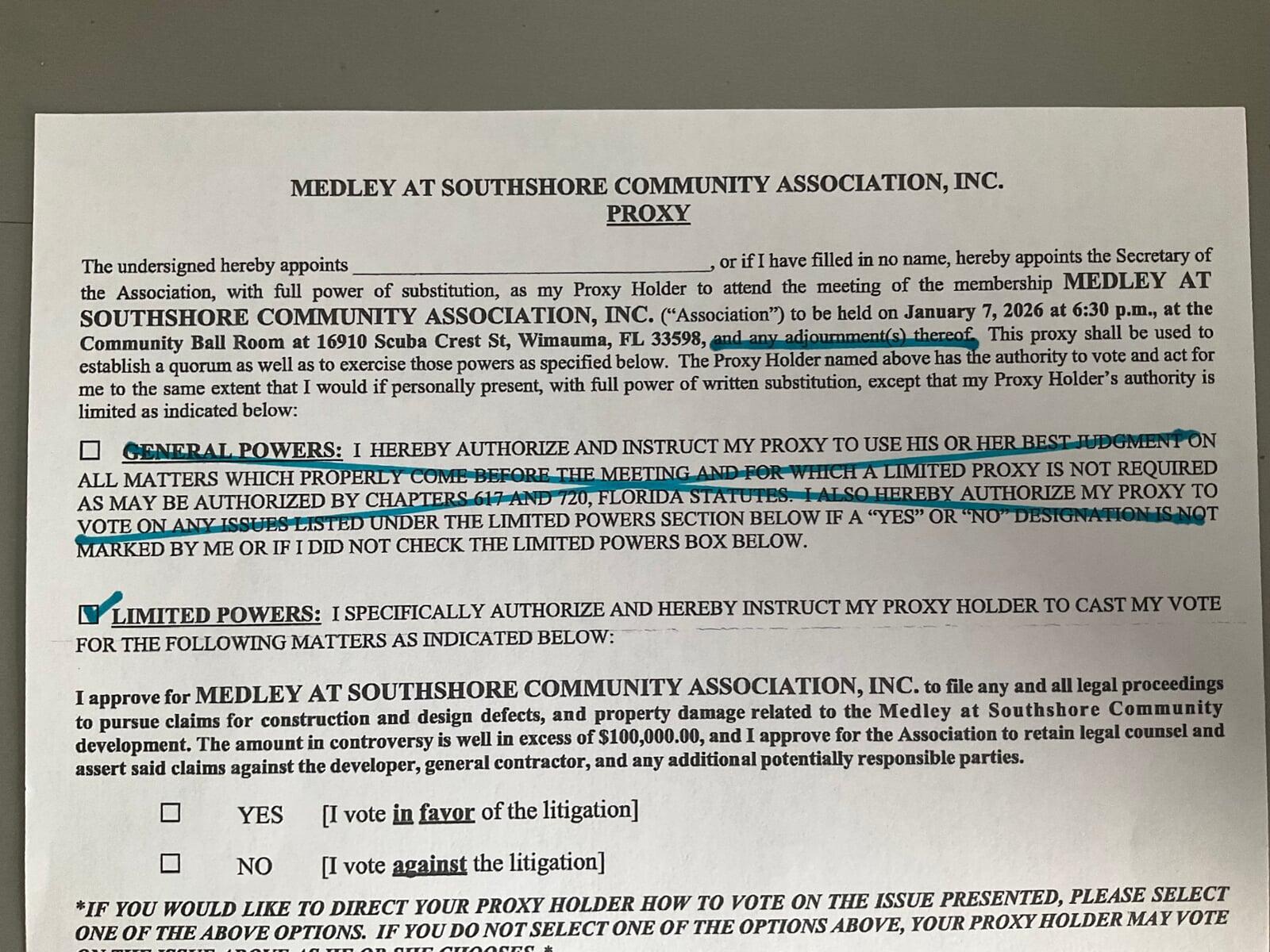 Know your rights with Limited & General proxy forms