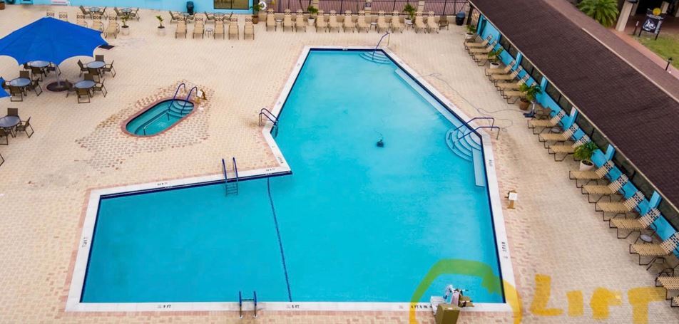 Sun CIty Center pool showing ADA chair lift